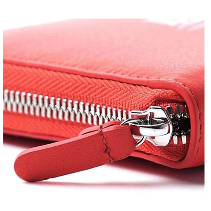 Balenciaga Leather Wallet Women's Red-4