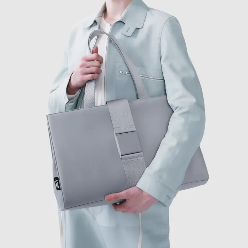 Alloy Nylon Fabric Tote Bag Shopping Bag Shoulder Bag Crossbody Bag Small Size Unisex Gray/Black/Yellow-2