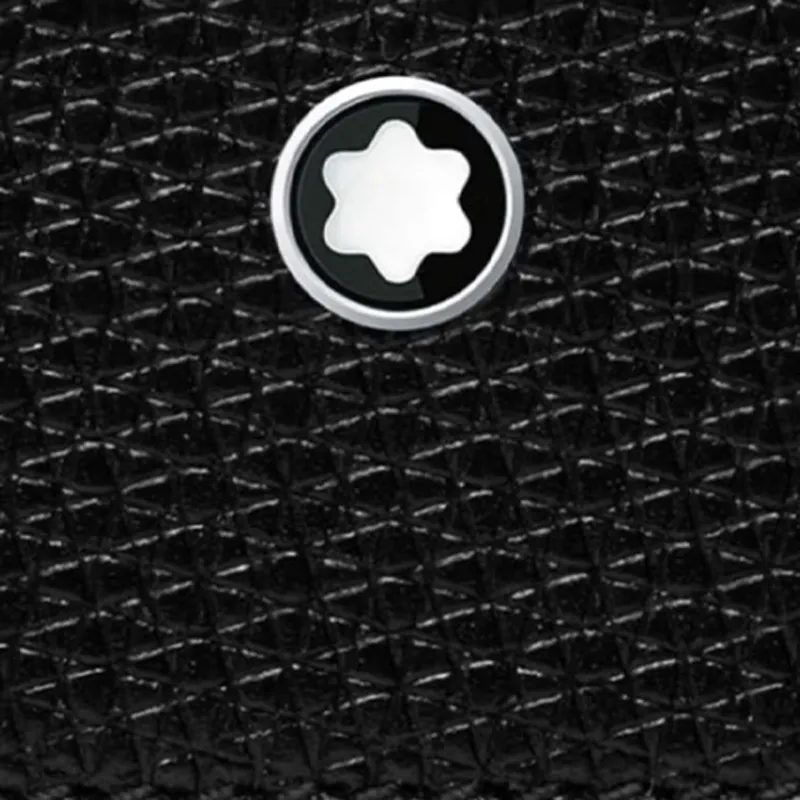 MONTBLANC Meisterstuck Leather Card Holder Wallet Card Clip Men's Black/Dark Blue-2