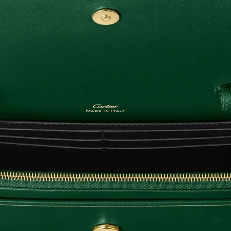 CARTIER GUIRLANDE Calfskin Shoulder Bag Crossbody Bag Women's Green-4
