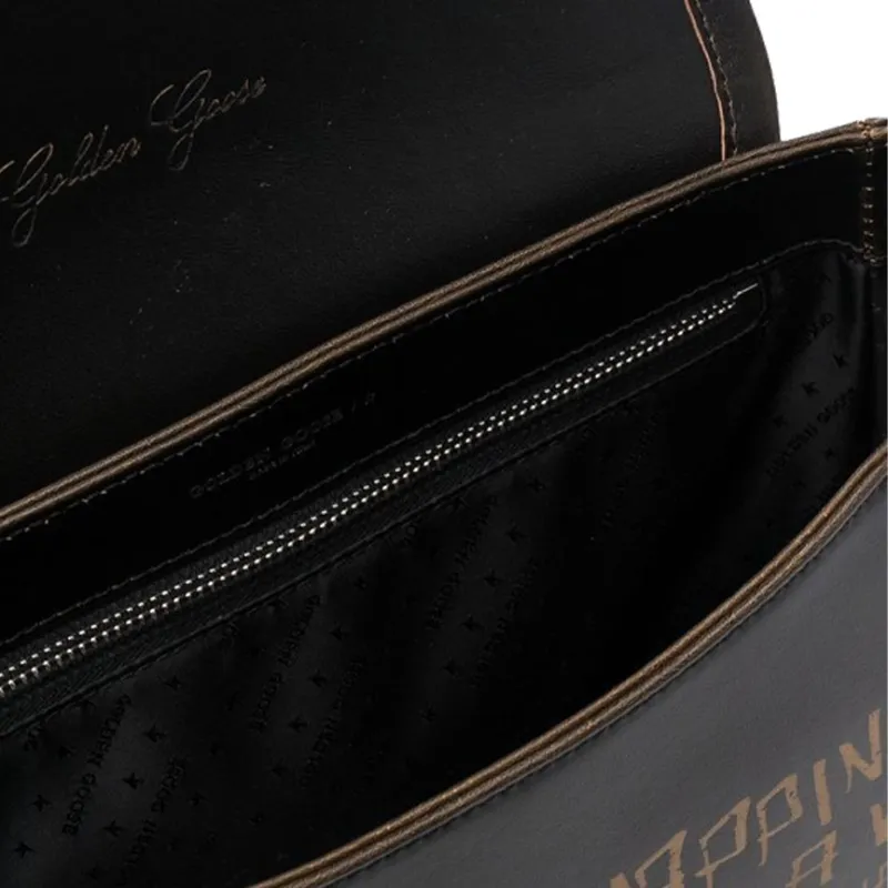 Golden Goose Calfskin Shoulder Bag Crossbody Bag Men's Black-3