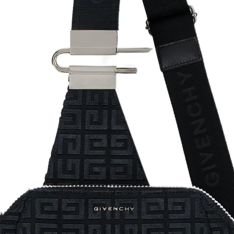 Givenchy Bag Collection Canvas With Cow Leather Sling Bag, Crossbody Bag Small Size Men's Black-3