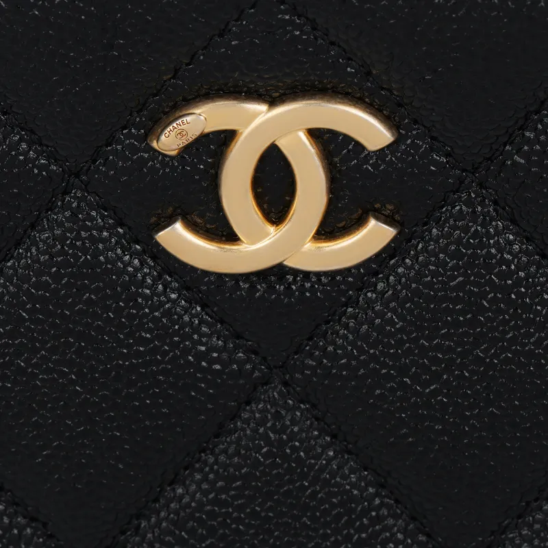 CHANEL Caviar Cow Leather Camera Bag, Shoulder Bag, Crossbody Bag Women's Black-4