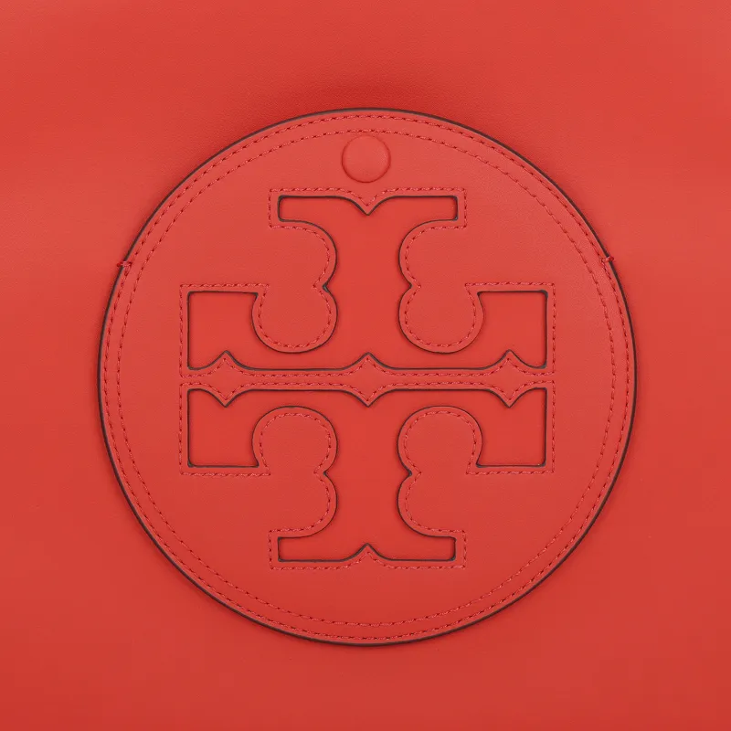 TORY BURCH Ella Synthetic Leather Tote Bag, Shopping Bag, Shoulder Bag, Crossbody Bag, Handbag Trumpets Women's Red-4
