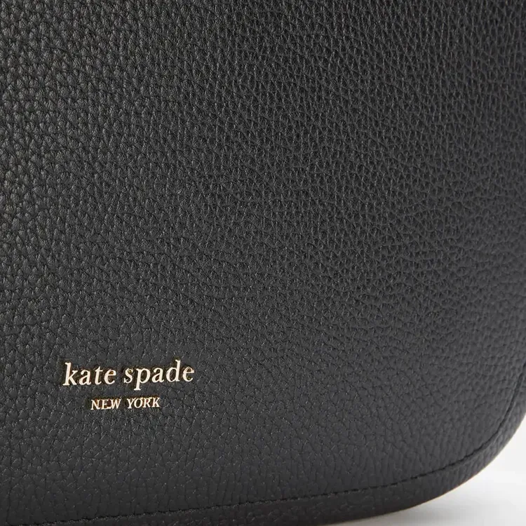 Kate Spade Roulette Pebble Pattern Soft Leather Hobo Bag, Shoulder Bag, Crossbody Bag Large Size Women's Black-2