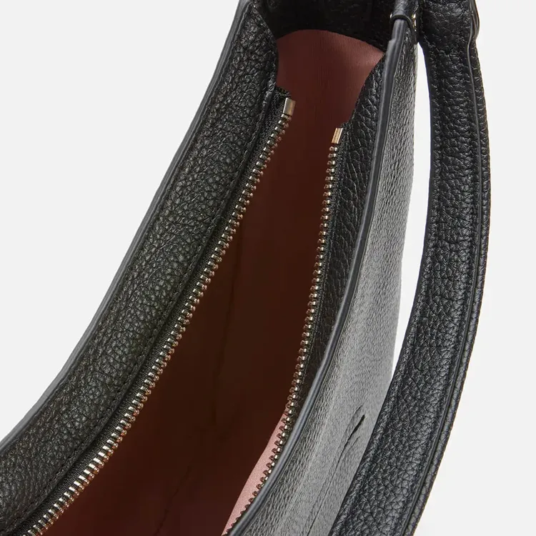 Kate Spade Roulette Pebble Pattern Soft Leather Hobo Bag, Shoulder Bag, Crossbody Bag Large Size Women's Black-3