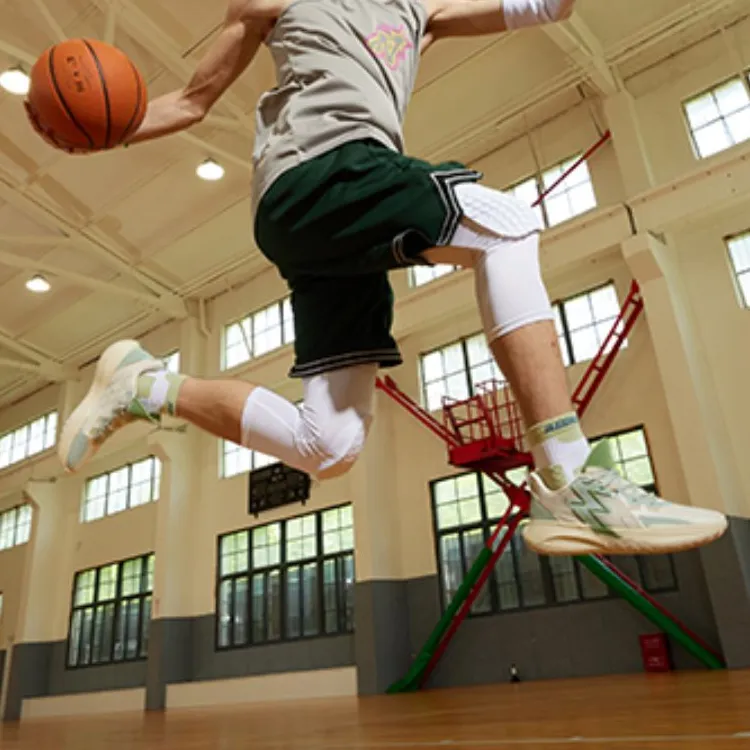 361° Big3 Team Cushioning Anti Slip And Wear Resistant Low Top Basketball Shoes Men's Beige Green-9