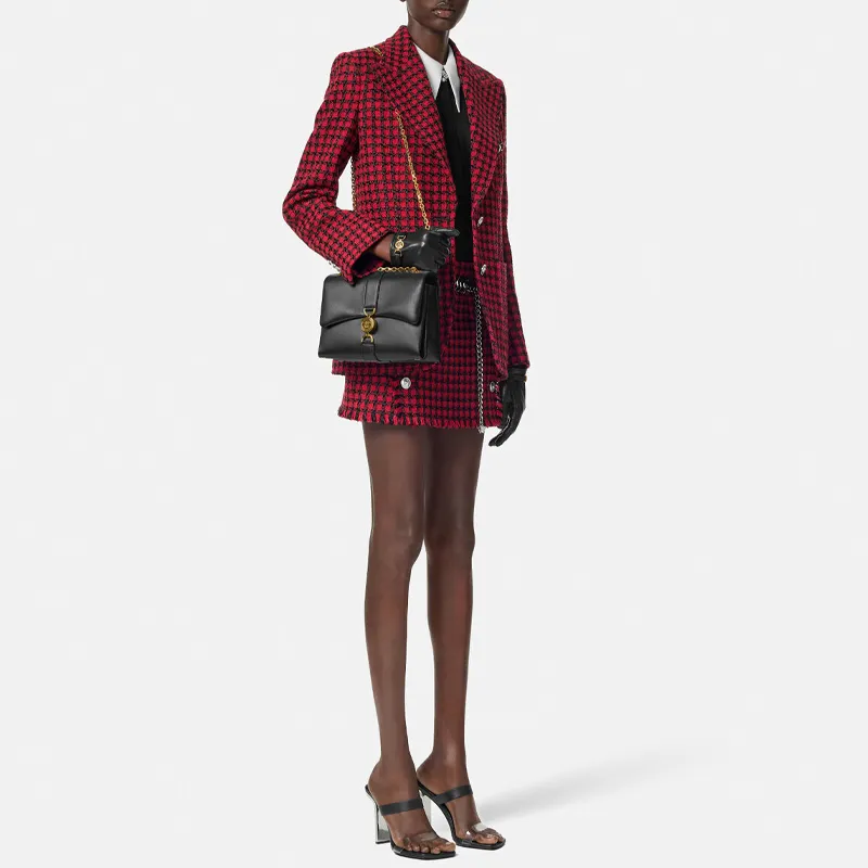 VERSACE Check Pattern Single Breasted Blazer-3