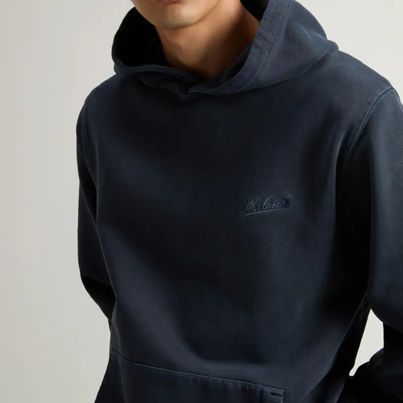 WOOLRICH Garment Dyed Logo Embroidered Hoodie-4