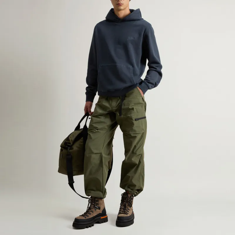 WOOLRICH Garment Dyed Logo Embroidered Hoodie-1