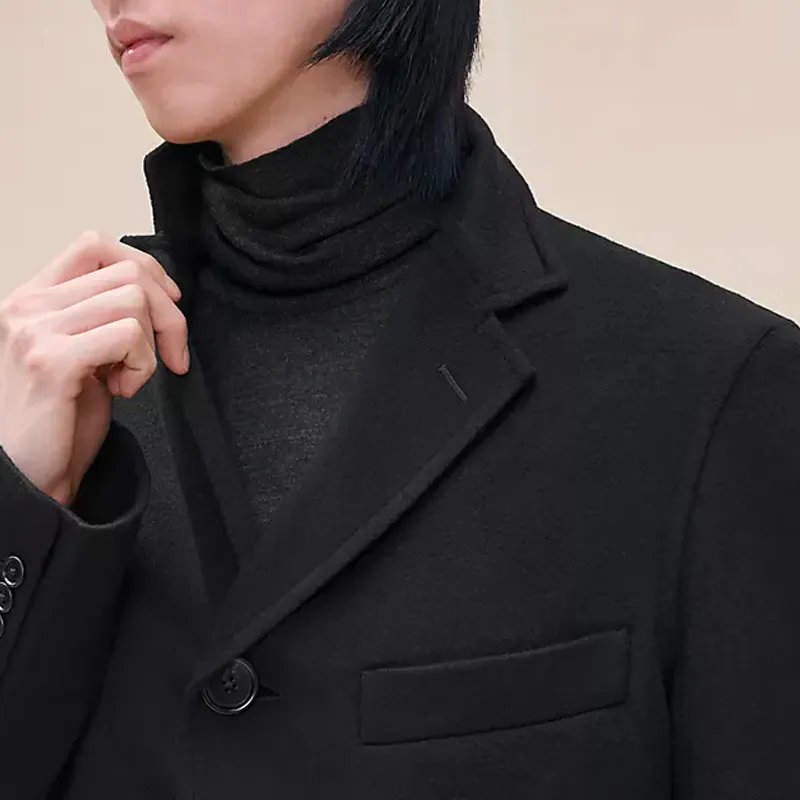 HERMES Coats Men Black-3