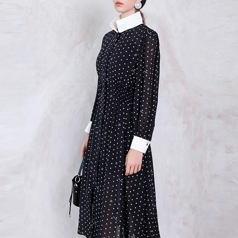 BESIONIA SS23 Long Sleeved Dresses Women's Black-3