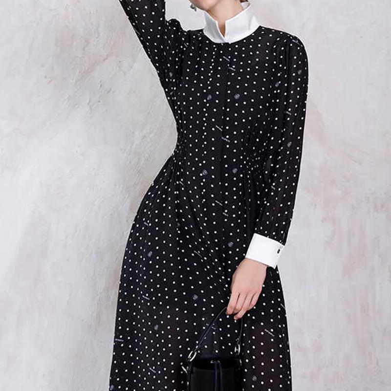 BESIONIA SS23 Long Sleeved Dresses Women's Black-4