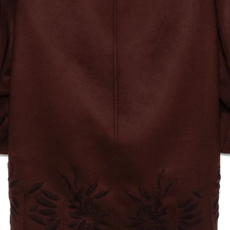 ERMANNO SCERVINO Motif Embroidered Drop Shoulder Coat-5