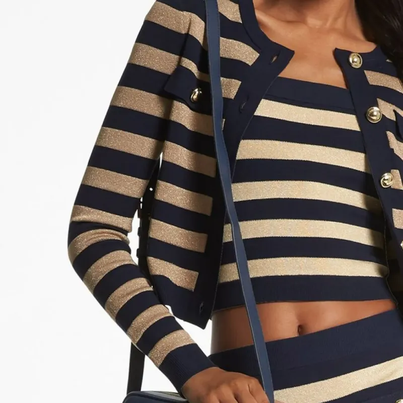 MICHAEL KORS SS23 Knitwear Women's Navy Blue & Gold-4