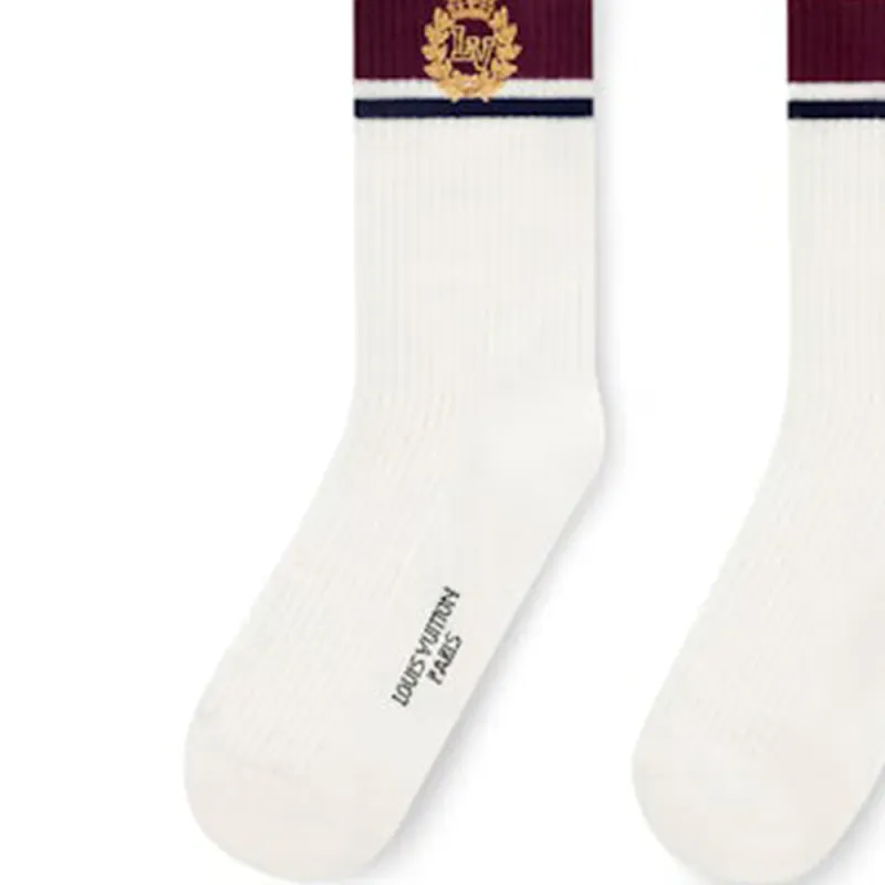 LOUIS VUITTON Lv Crest Socks White-4