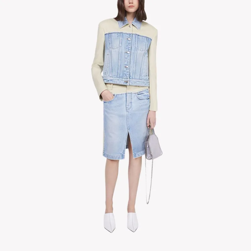 Stella McCartney High Waist Panelled Denim Skirt-1