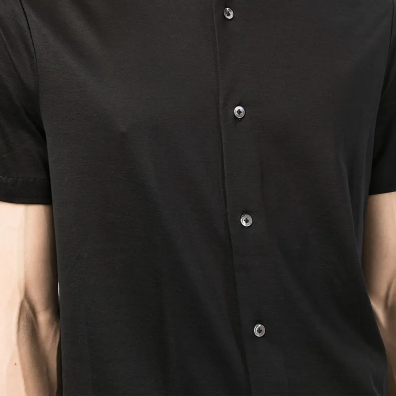 EMPORIO ARMANI Asv Short-sleeved Lyocell-blend Jersey Shirt-5