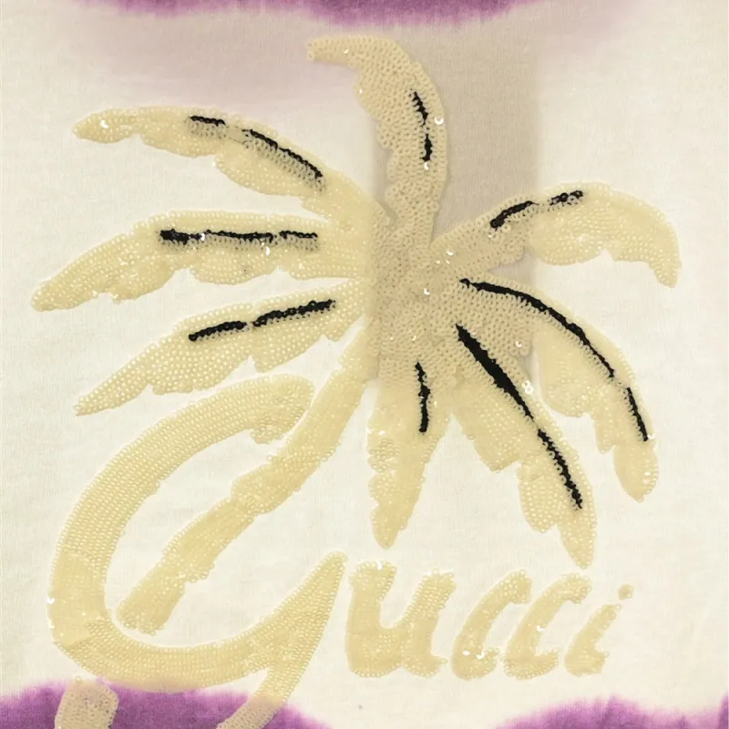 GUCCI Sequin Graphic Cropped T Shirt-3