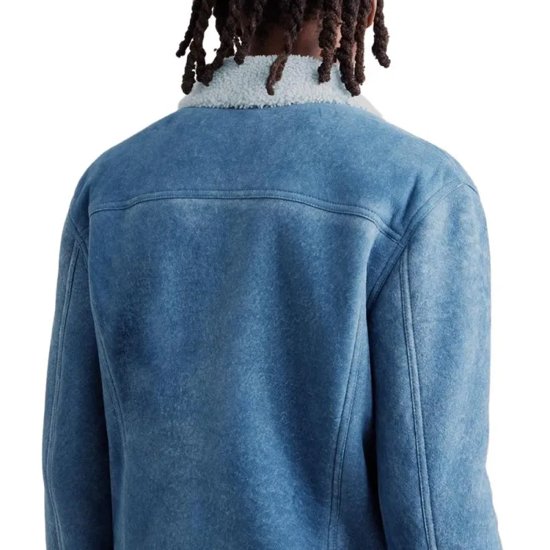LOEWE Shearling Denim Jacket-3