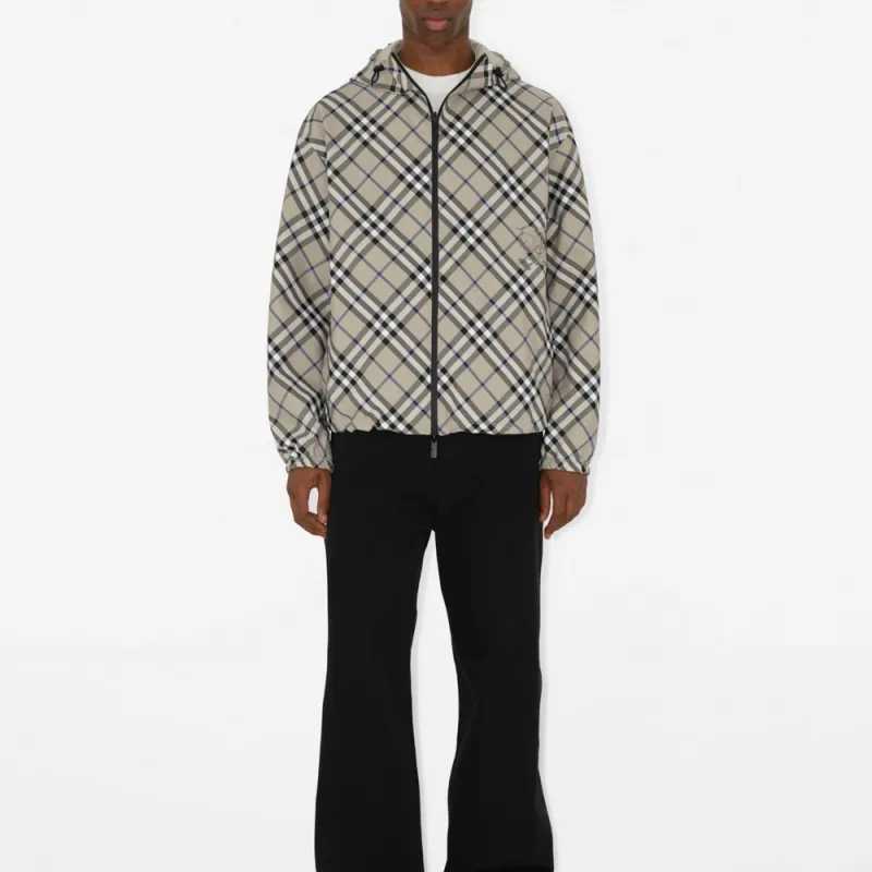 Burberry Checked Reversible Zipped Hooded Jacket-3