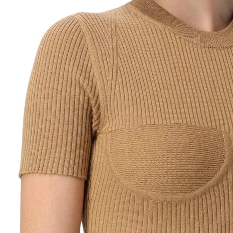 MaxMara Short Sleeve Ribbed Dress-5