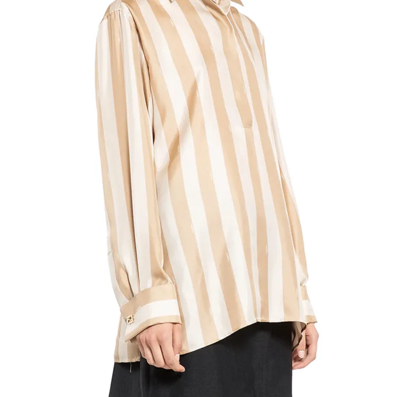 FENDI Striped Long Sleeved Shirt-5