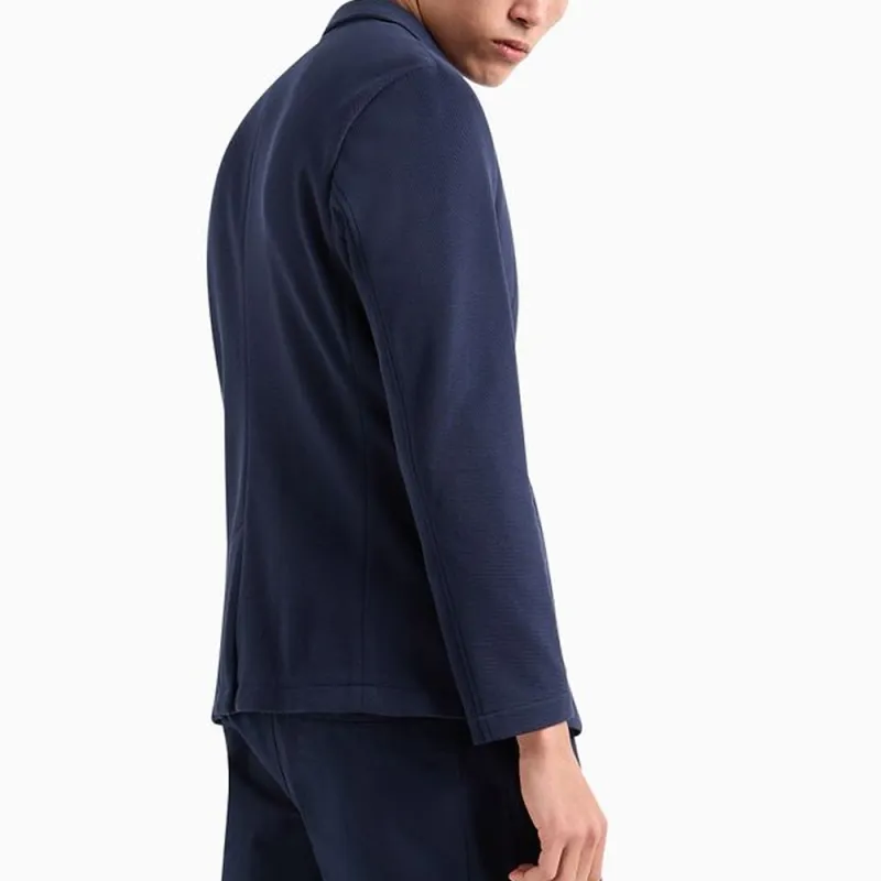 ARMANI EXCHANGE Single-breasted Piqué Blazer-2