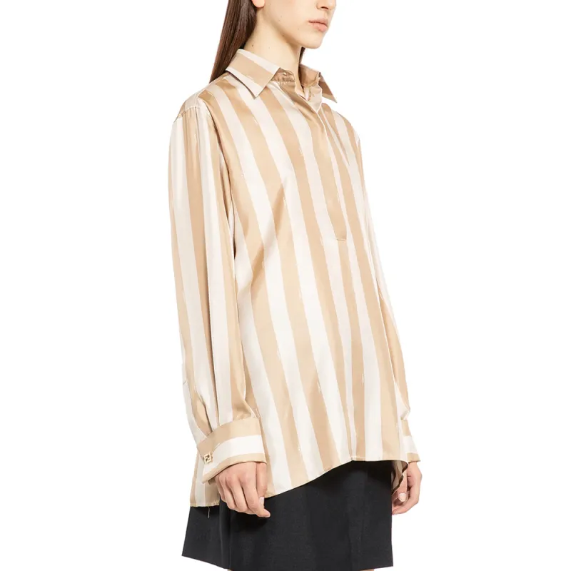 FENDI Striped Long Sleeved Shirt-4