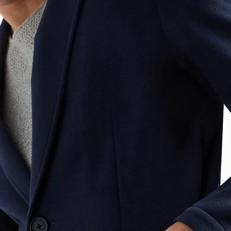 ARMANI EXCHANGE Single-breasted Piqué Blazer-3