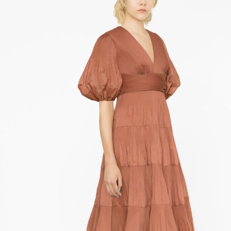 Zimmermann SS23 Short-Sleeved Dresses Women's Light Brown-1