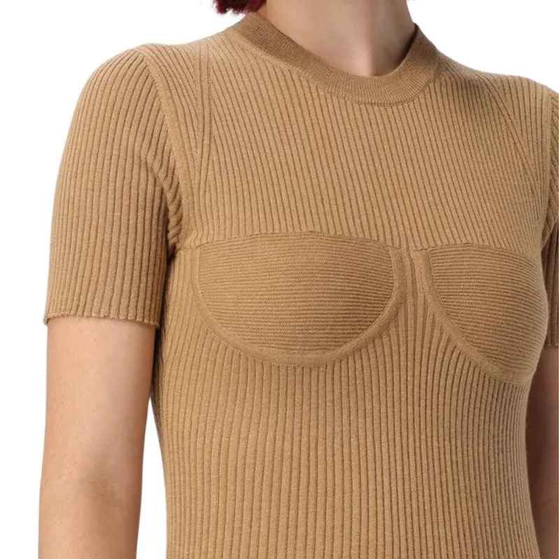 MaxMara Short Sleeve Ribbed Dress-4