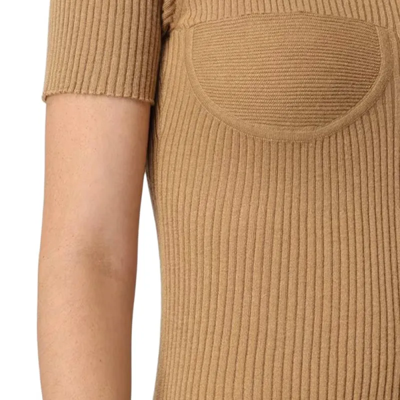MaxMara Short Sleeve Ribbed Dress-3