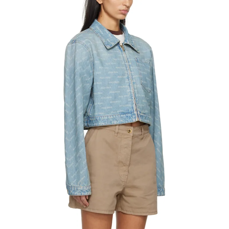 MIU MIU SS24 Denim Jacket Women's Light Blue-4
