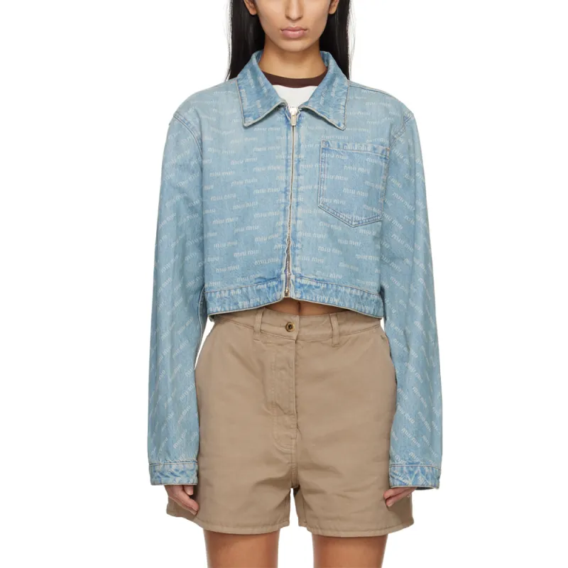 MIU MIU SS24 Denim Jacket Women's Light Blue-2