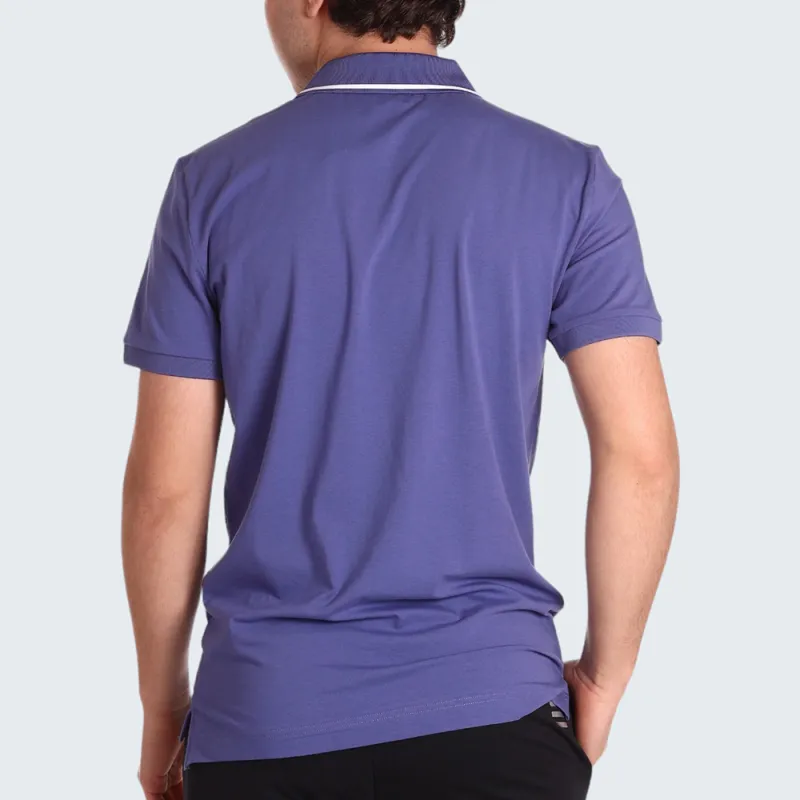 EMPORIO ARMANI EA7 SS24 Polo Shirt Men's Royal Blue-4