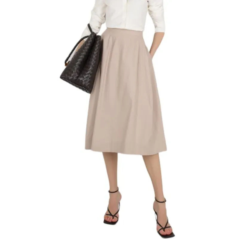 Chloe Casual Long Skirt Women's Khaki-3