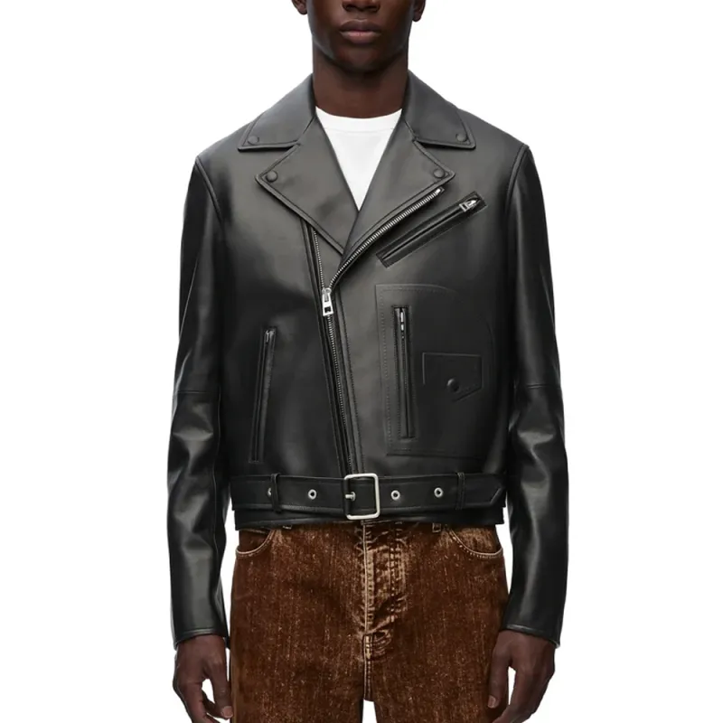 LOEWE FW23 Leather Jacket Men's Black-2