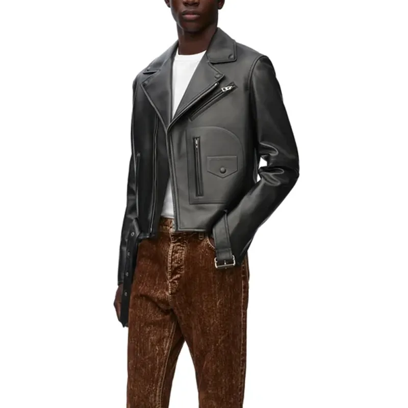LOEWE FW23 Leather Jacket Men's Black-4