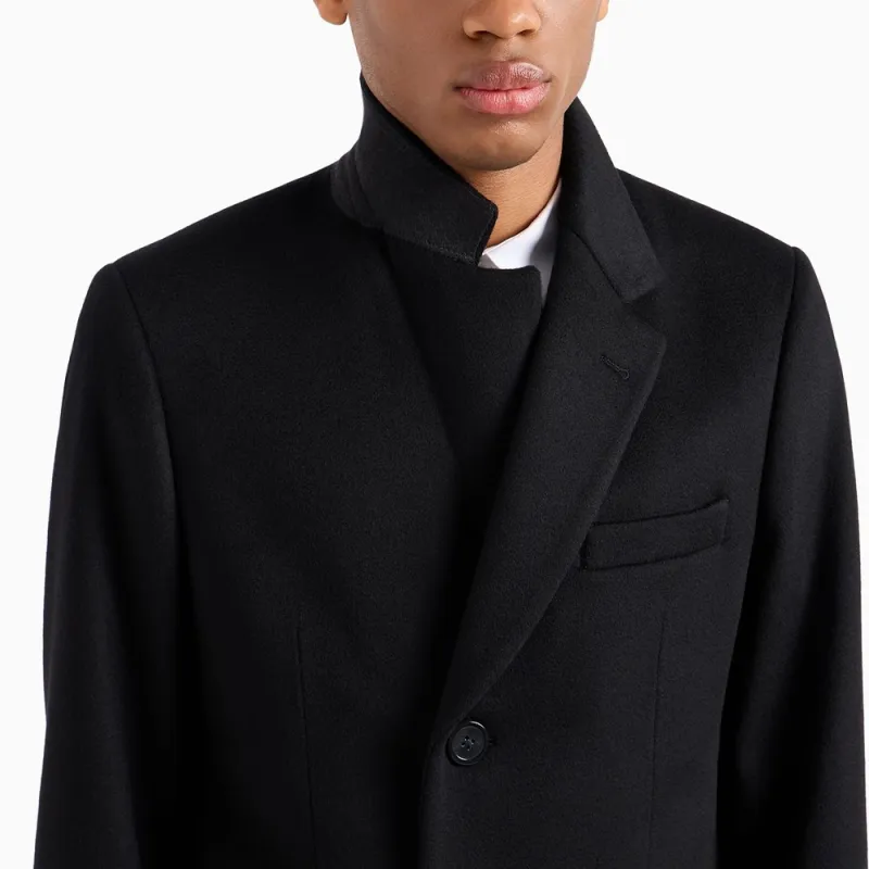 EMPORIO ARMANI Coat With Lapels In Beaver Cashmere-2
