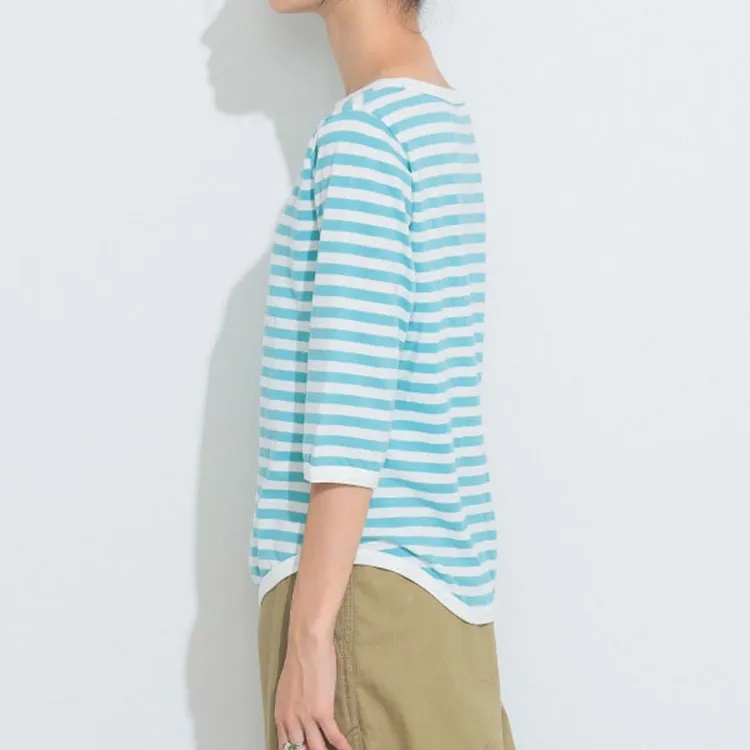 Beams T Shirts Women's Sax Blue-3