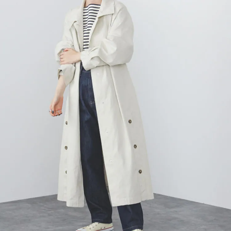 Beams Trench Coats Women's Light Beige-3