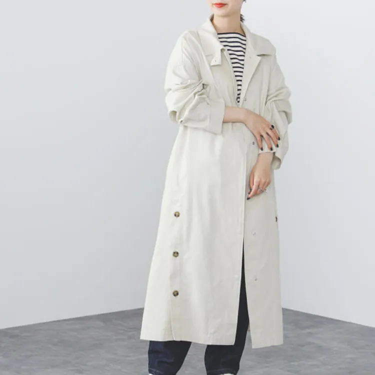 Beams Trench Coats Women's Light Beige-1