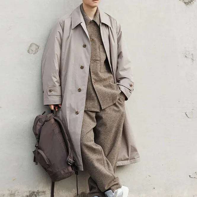 UNIQLO FW23 U Series Trench Coat Unisex Sky Gray-5
