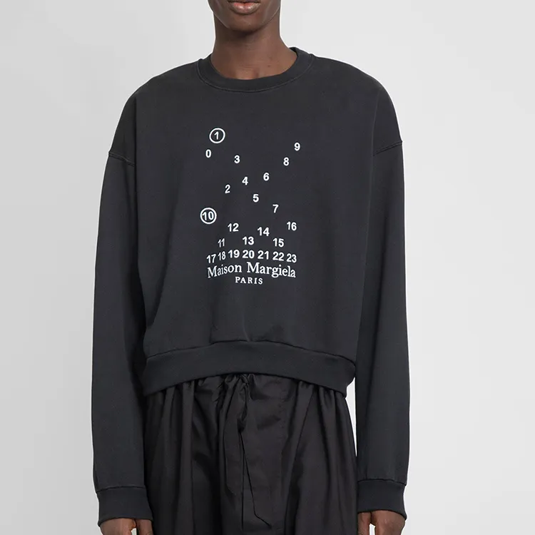 Maison Margiela Numbers motif Cotton Sweatshirt-3