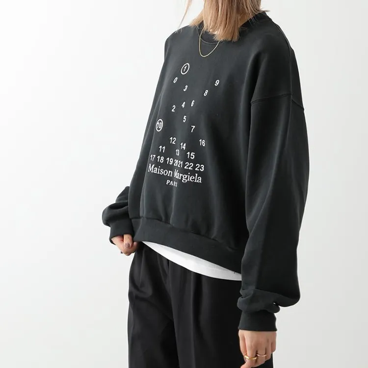 Maison Margiela Numbers motif Cotton Sweatshirt-4