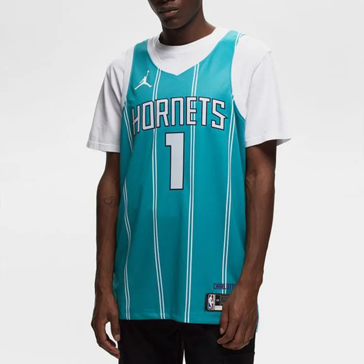Jordan Basketball Jerseys Men's Blue-2
