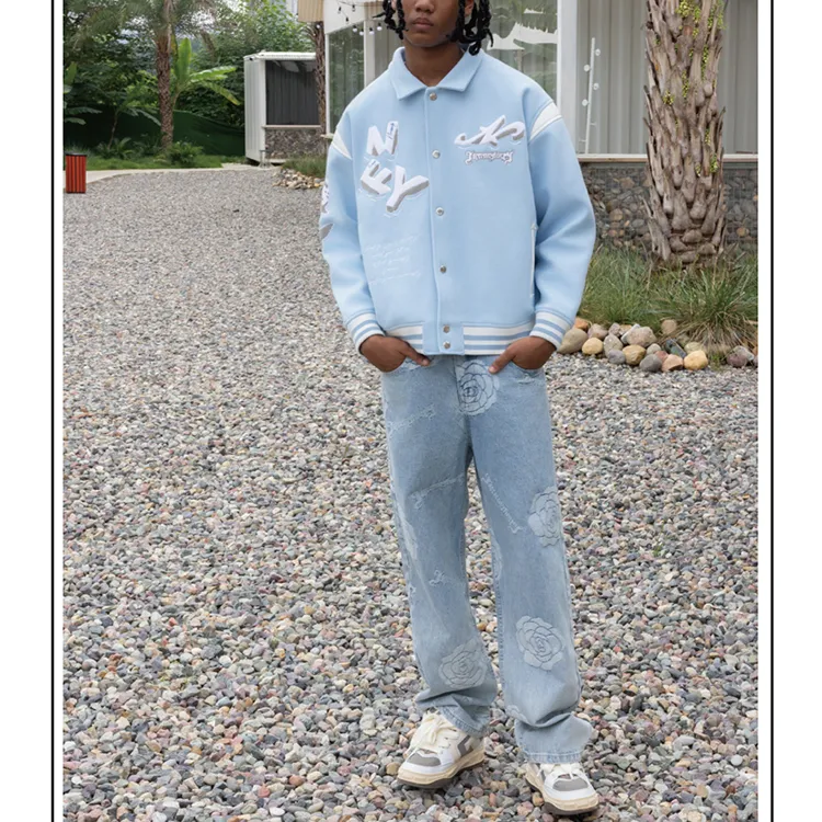 Necessity Finery Baseball Jerseys Men Sky Blue-4