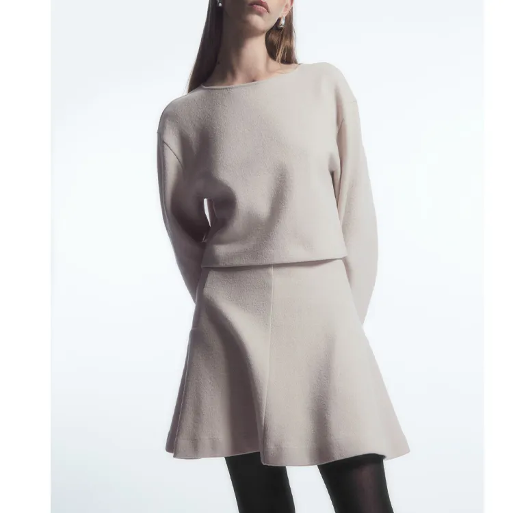 COS Casual Short Skirts Women's Gray Beige-1