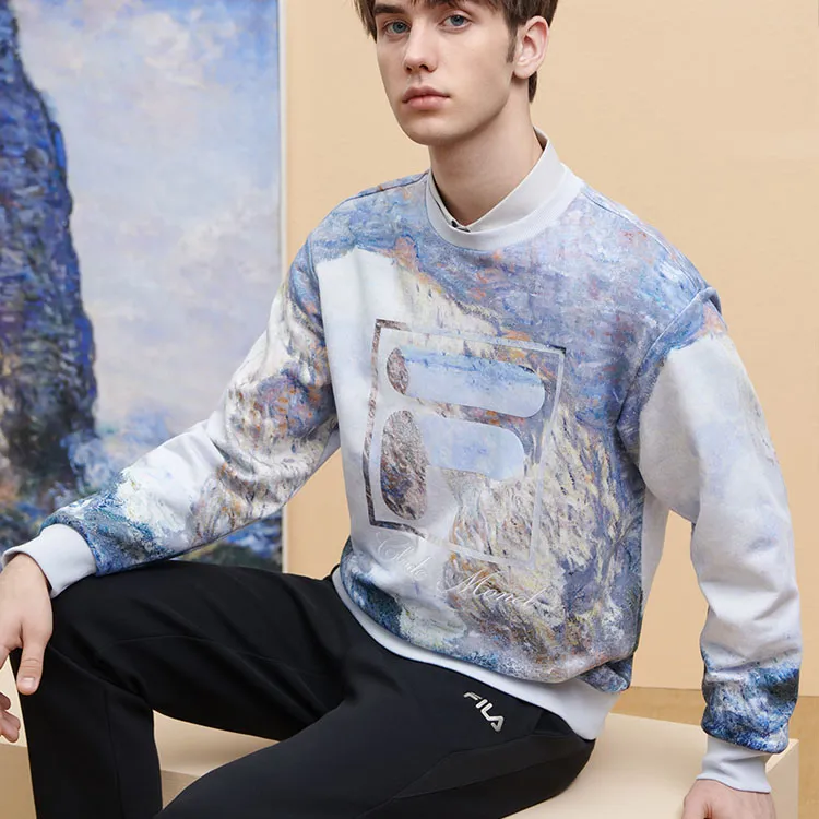 FILA X THE MET Co branded Series Sweatshirt Men's All Over Print-3